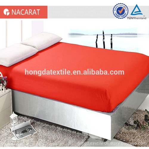 nacarat color 100% cotton bed fitted sheet